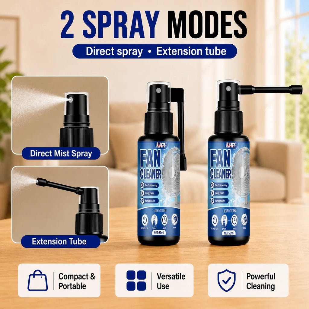 KJM Dual Spray Nozzle Car AC Fan Cleaner Spray 50ml Fast Deep Clean Dust Odor Remover Freshener For Auto Air Vent Household Fans