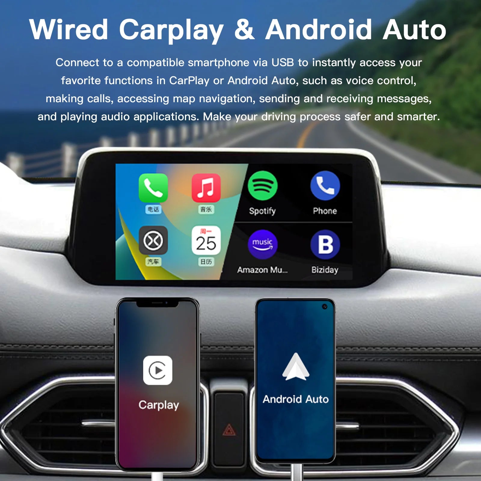CARABC For Retrofit Mazda 2 3 6 CX3 CX5 CX8 CX9 MX5 Demio Miata TK78669U0C Kit Carplay Android Auto Adapter UBS Hub OEM