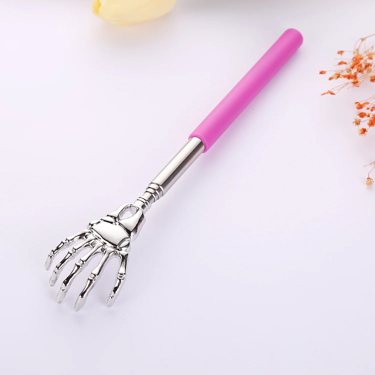 Adjustable Stainless Steel Back Scratcher with Retractable Claw for Portable and Convenient Massage and Tickle Relief