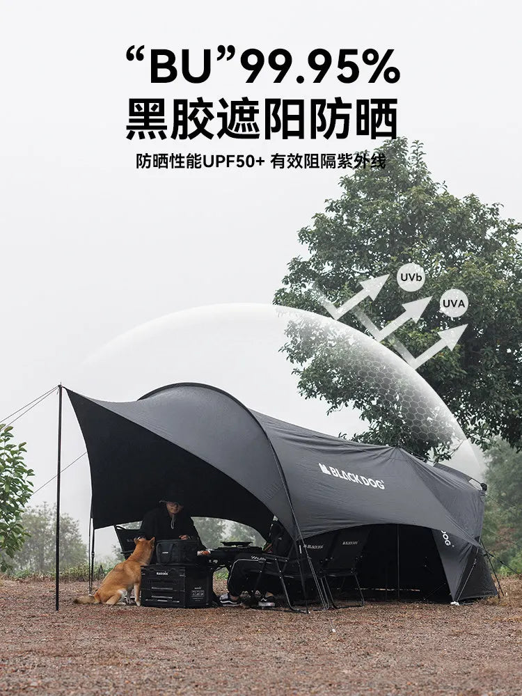 Outdoor Camping Pop Up Tent with Black Coating, Instant Setup UV Protection Sun Shelter Tent