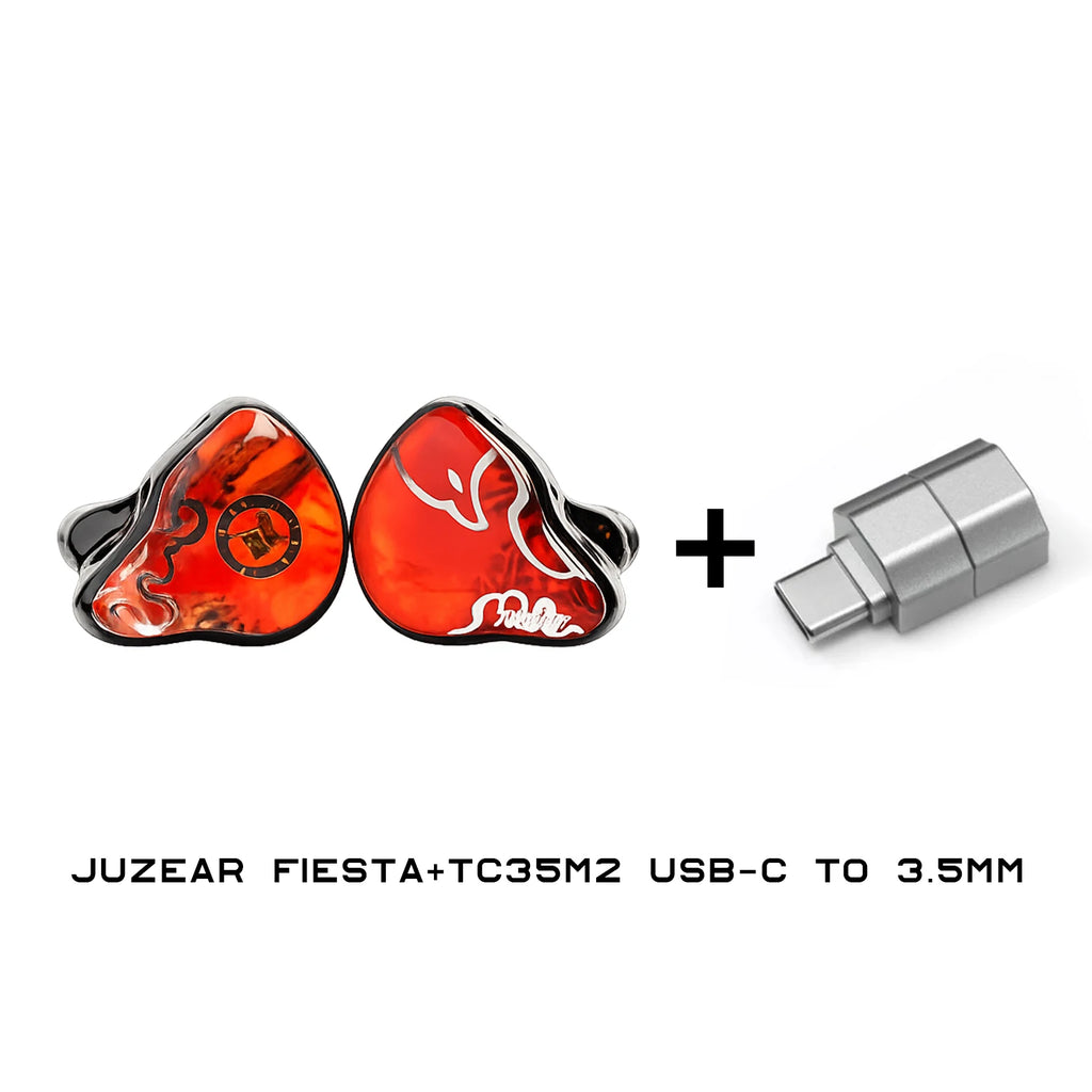 Juzear x Vivir Digital Fiesta 1DD+3BA IEM HiFi Hybrid In-ear Monitor Earphones with 3.5mm Mic+4.4mm Dual Cable