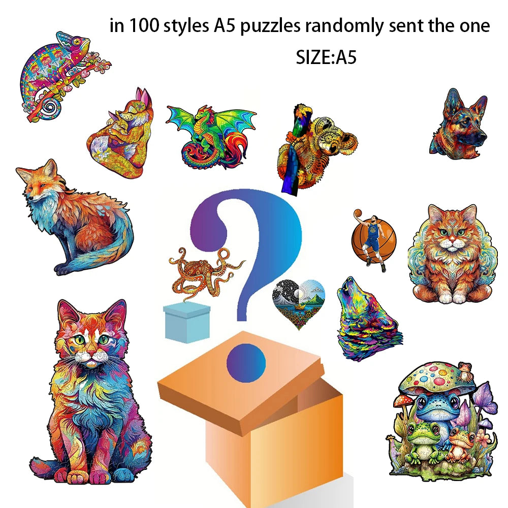 3D Mushroom Village Wooden Jigsaw Puzzle Montessori Games Puzzles Animal Toy for Adults Kids Exquisite Pattern Birthday Gift