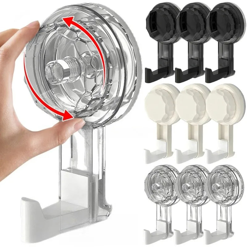Heavy-duty load-bearing bathroom suction cup hook, no-drill, vacuum, no-trace, adhesive hook for kitchen, door, and wall