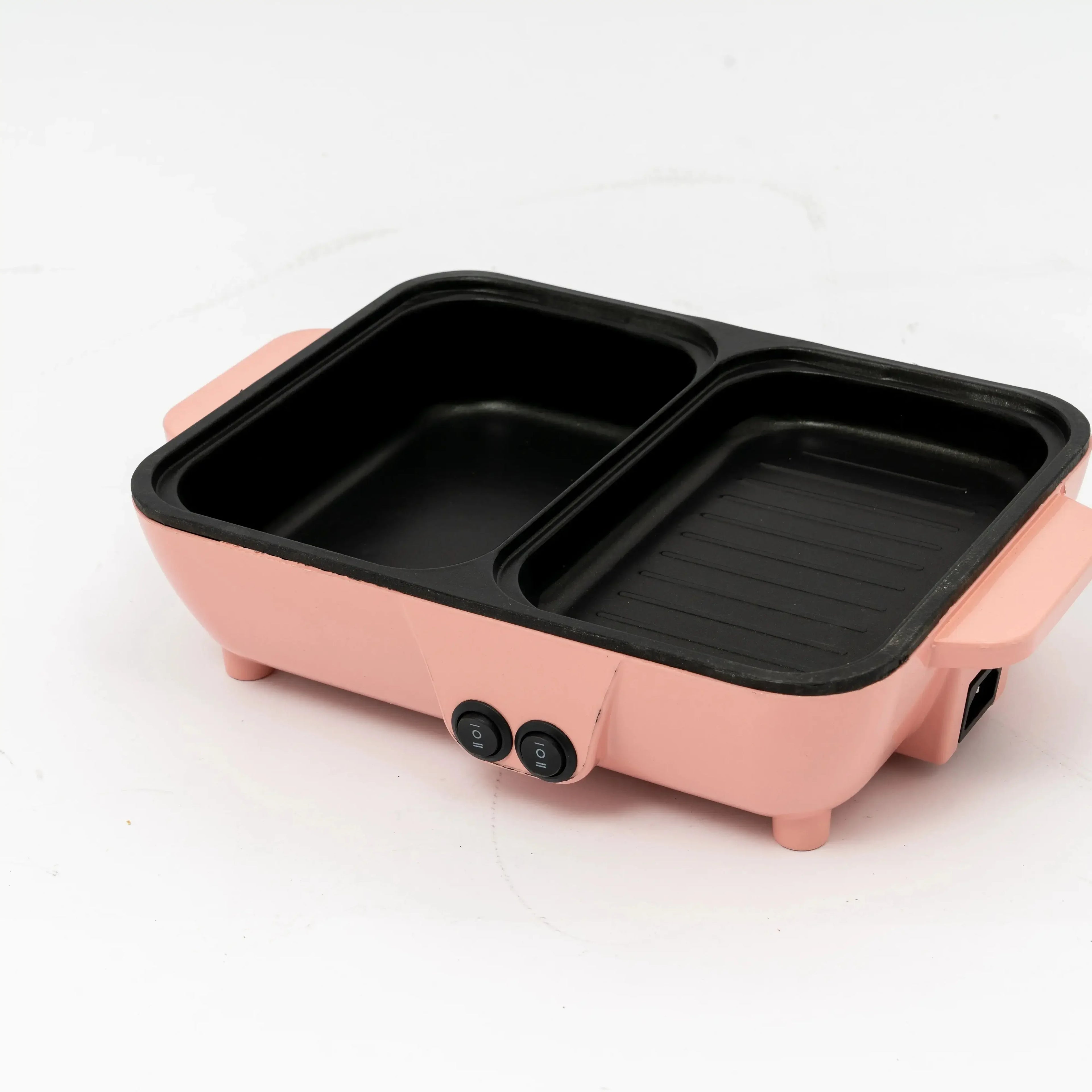 2 in 1 Electric Hot Pot Kitchen Smokeless Non-stick Baking Pan BBQ Grill