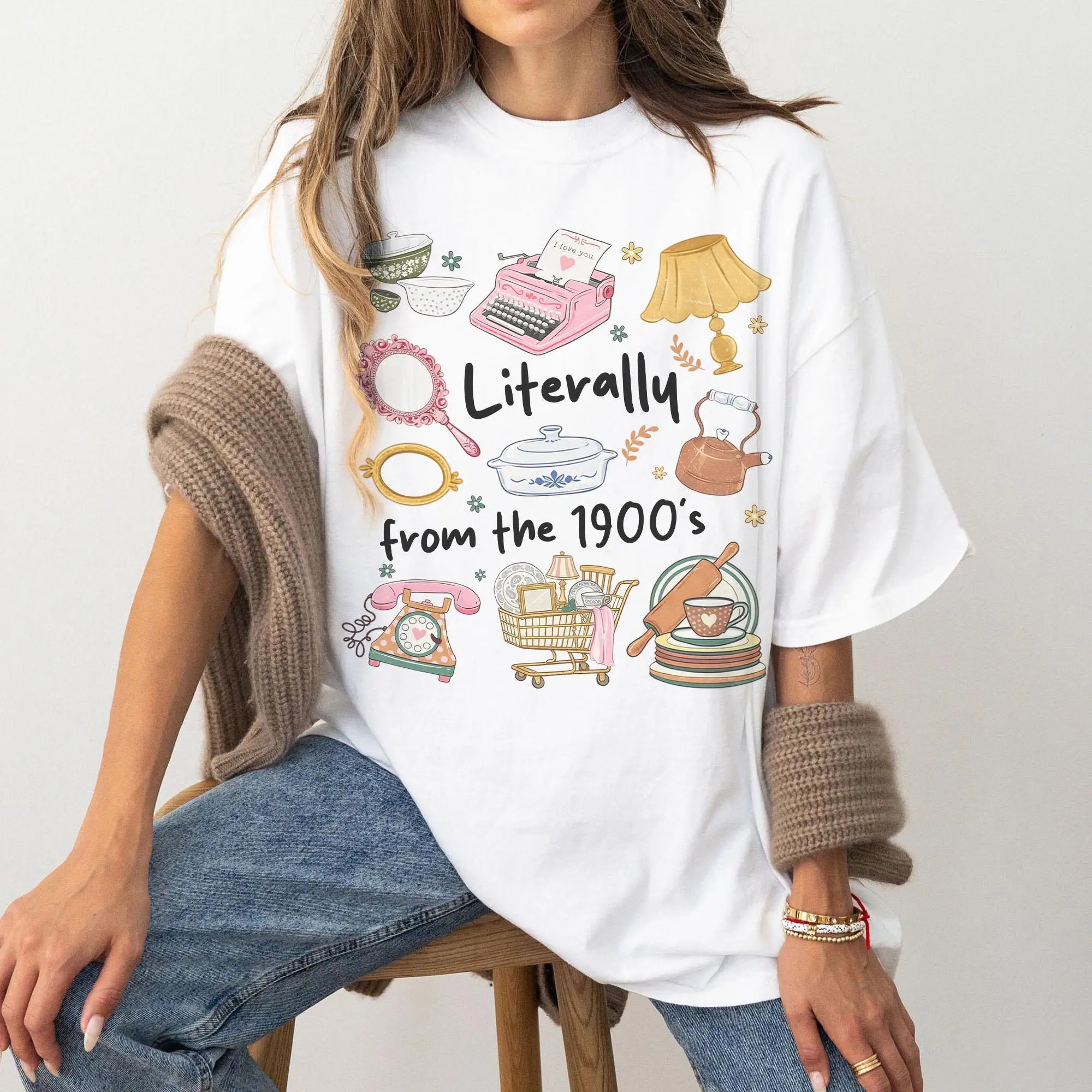 Plus Size Summer Women's Vintage Literally From The 1900s T-Shirt Cotton Breathable Stylish Versatile Street Style Oversized