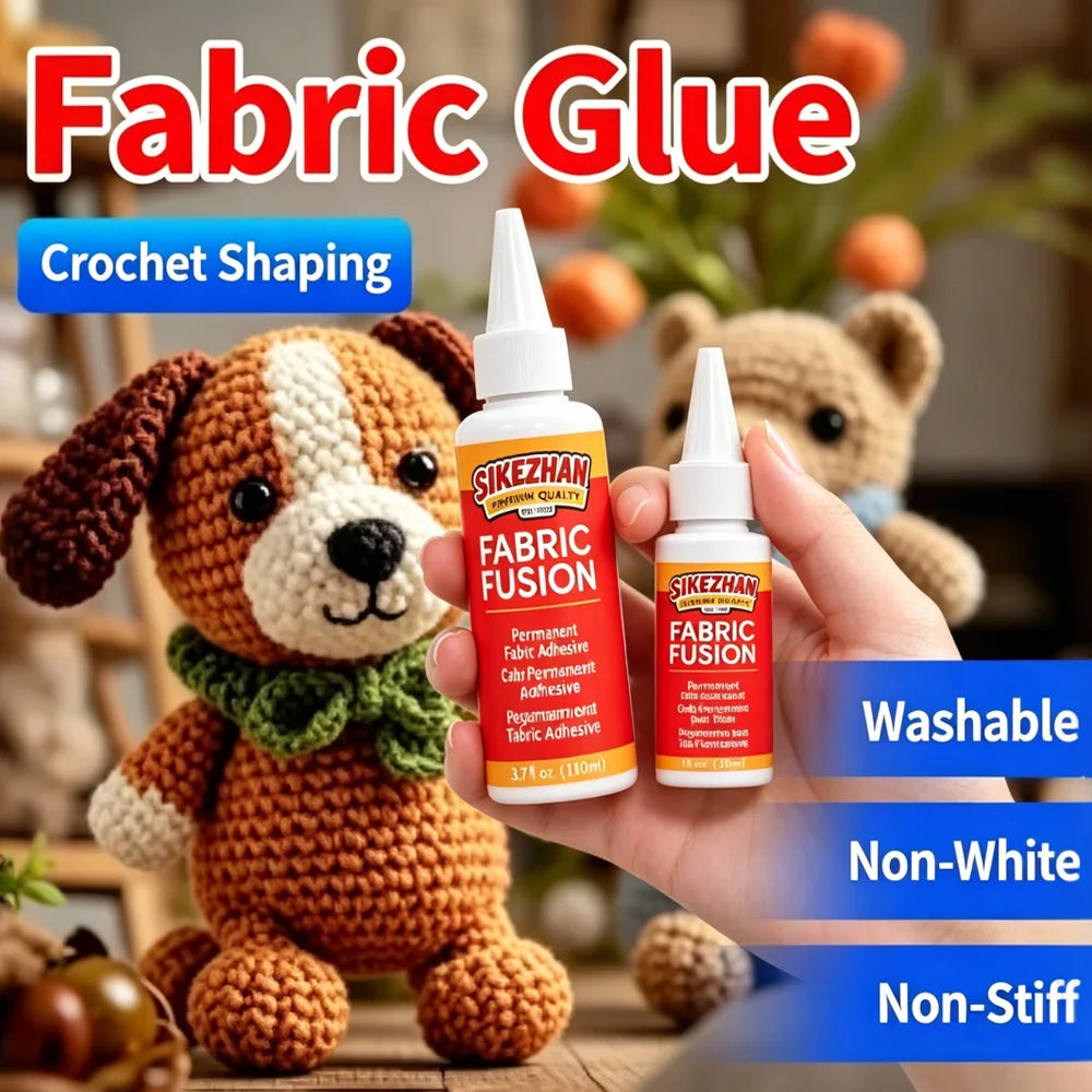 110ml Fabric Glue Permanent Fabric Adhesive for Clothing DIY Craft Repair Fast Dry Washable Glue for Cotton Leather SIKEZHAN
