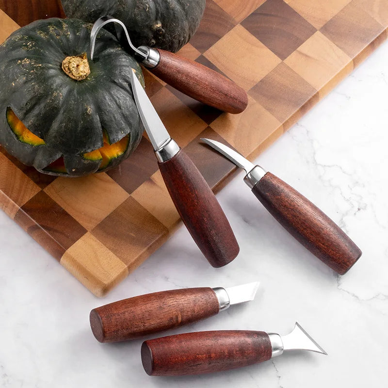 Wood Carving Tools Set Hand Chisel Cutter DIY Woodworking Knife for Spoon Pumpkin Sculpting Gift for Beginners