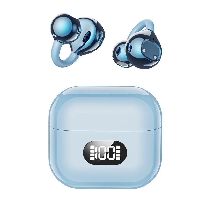 X62 Smart TWS Ear Clip Bluetooth Headphones Digital Display 150 Language Translation 30H Battery Open Ear Design for Sports 2026