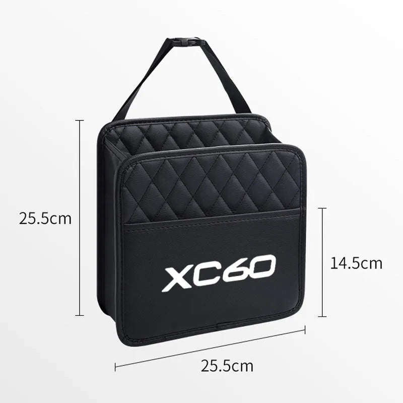 Leather Car Seat Middle Storage Bag Auto Handbag Car Back Seat Storage Bag Organizer Hanging Bag for Volvo XC60 Car Accessories