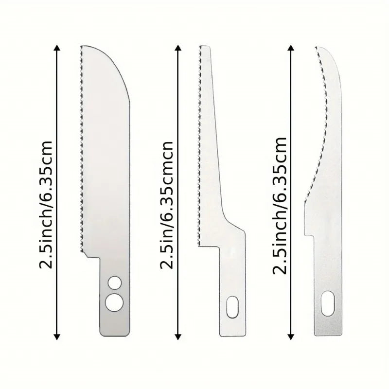 8-Piece Mini Hand Saw Model Craft Set DIY Precision Hobby Knife with Replaceable Steel Blades for Cutting Wood Crafts