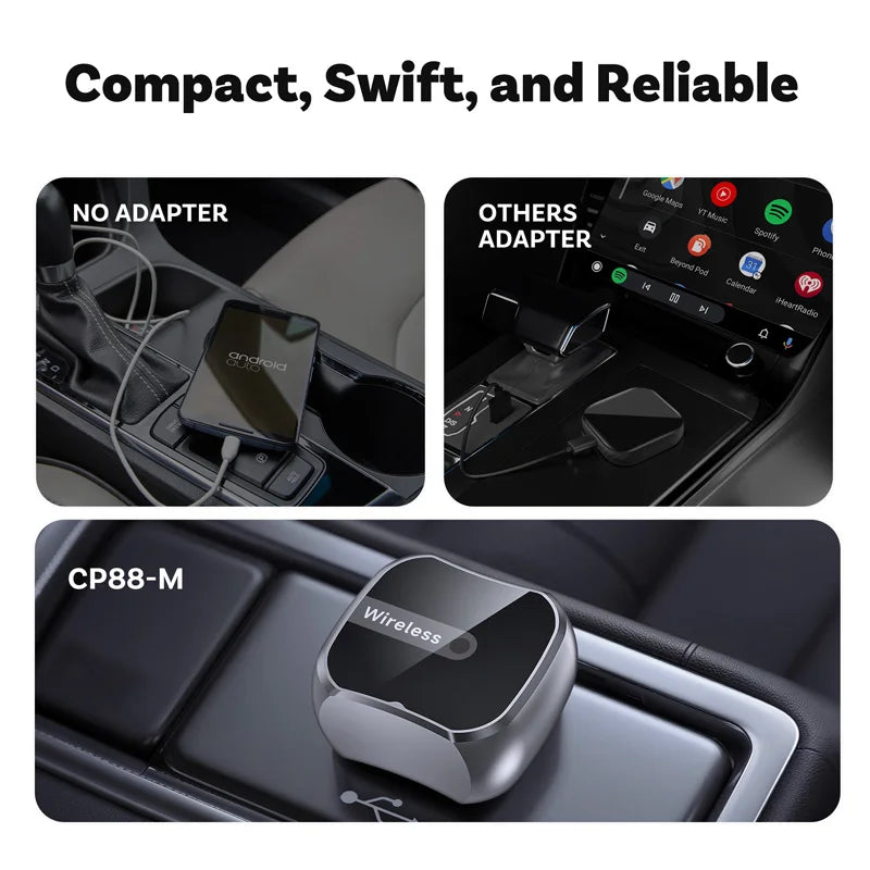 CP88-M2 Wireless Carplay Adapter Android Auto Interconnection Box Type-A To C Siri/Google Control