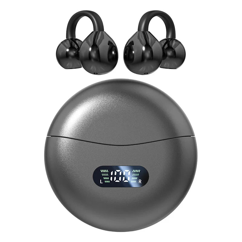Lenovo Open Ear Clip Earbuds Wireless Bluetooth5.4 Headphone Noise Cancelling Earphone With Mic LED Display for Xiaomi Huawei
