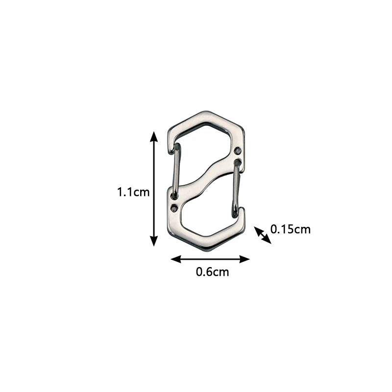 S Type Carabiner with Lock Anti-Theft Outdoor Camping Backpack Buckle Key-Lock Tool Metal Double Hooks Mini Keychain Lock Hook