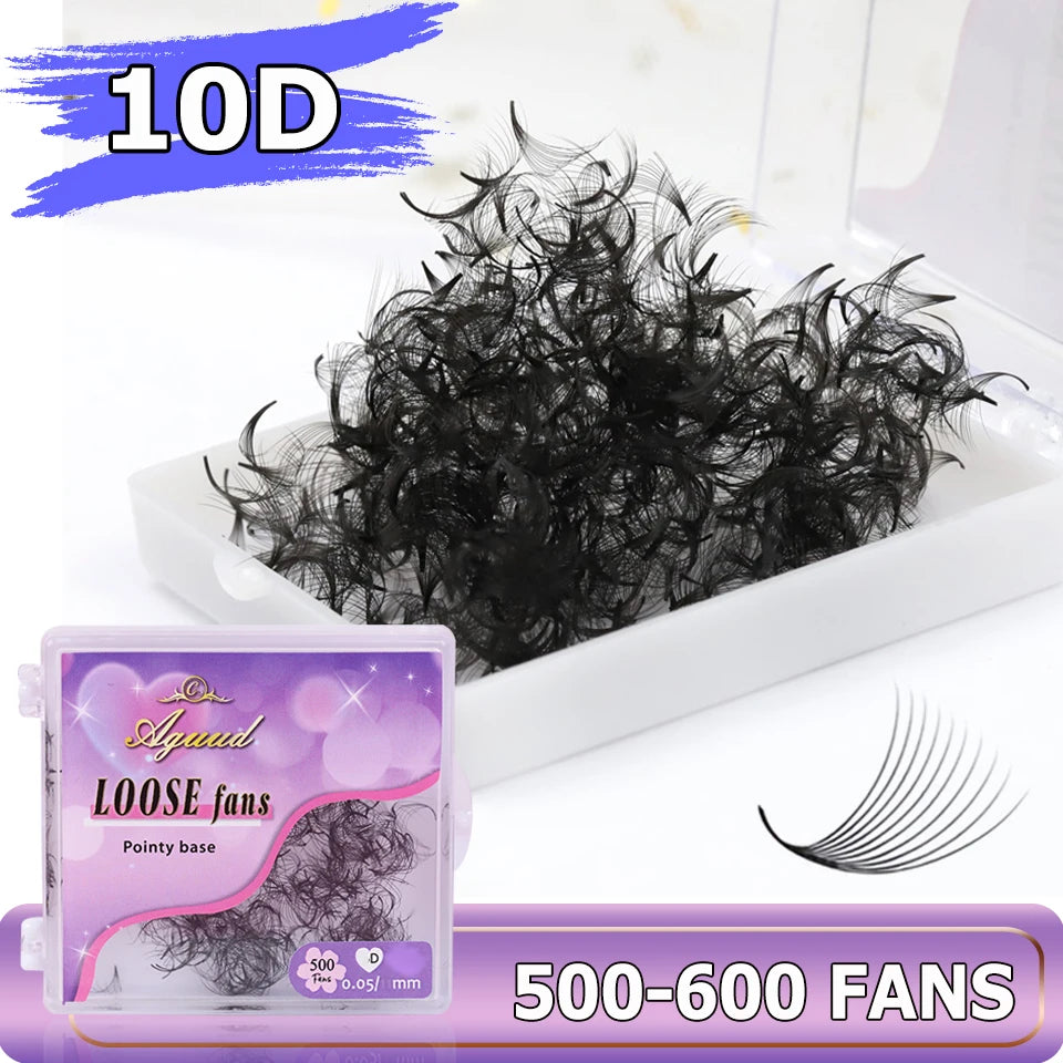 AGUUD Pro Made Fans Eyelash Extension Thin Pointy Base Promade Fans Loose Bulk Premade Fans Loose Russian Volume Lashes Cilio