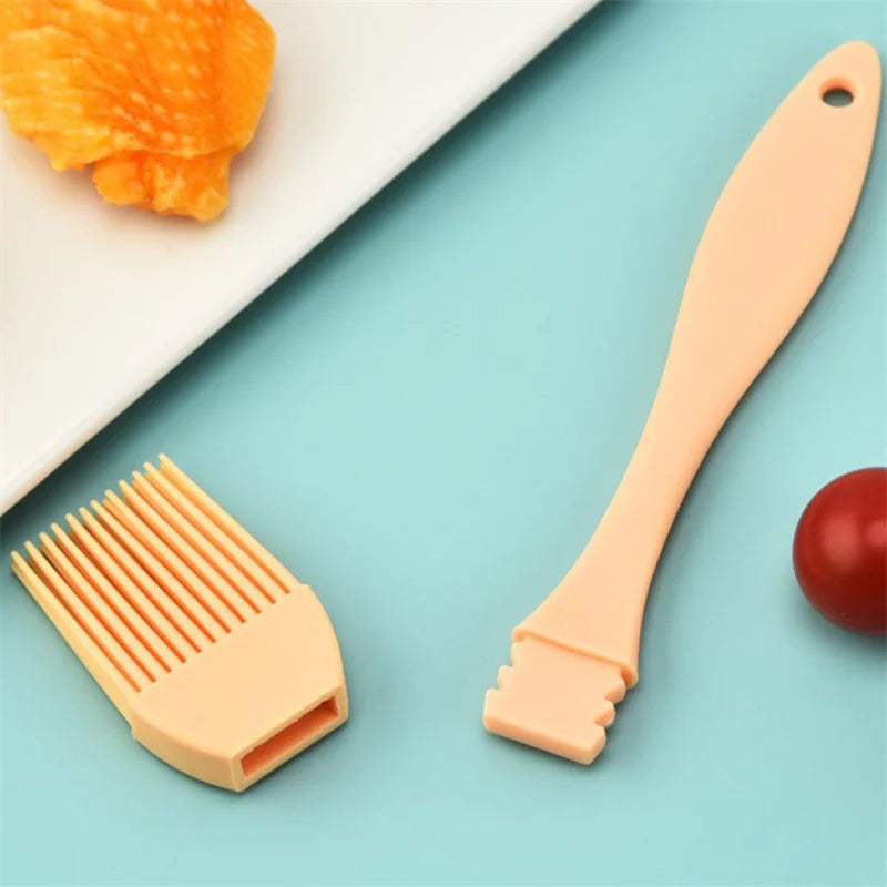 【Silicone Oil Brush Barbecue Basting Brush Seasoning Sauce Cake Bread Butter Egg Heat Resistant Kitchen Baking Cooking Tool】
