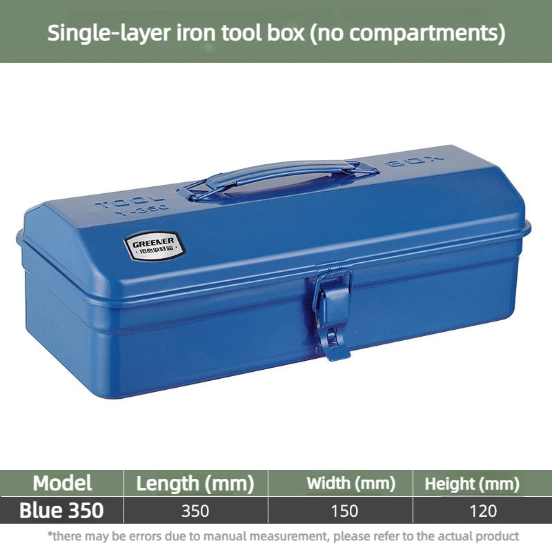 Heavy Duty Multipurpose Tool Box Iron Durable Storage Organizer Case for Workshop Home Outdoor Use Hardware Tool Storage