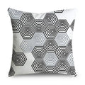 Gray Striped Geometric Double-sided Printed pillow cover Short plush Suitable living rooms bedrooms sofas throw cushion cover