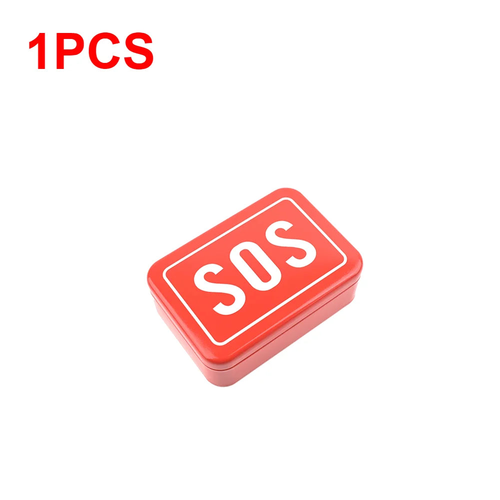 1-5pcs SOS Tin Medicine Pill Storage Case Lid Container For Outdoor Survival Gear Kits Set First Aid Pill Box Camping Equipment