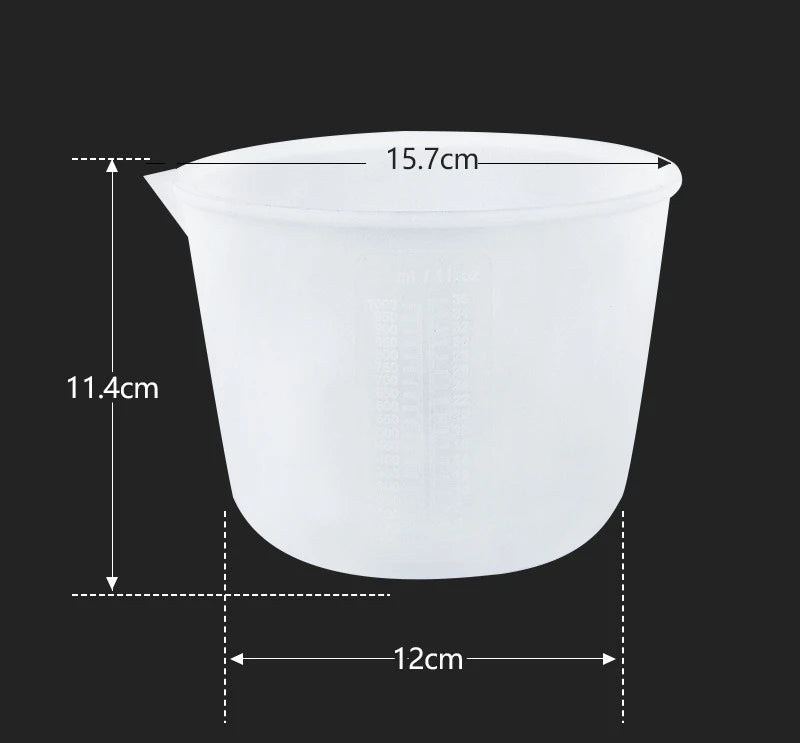 Silicone Measuring Cup Printed Scale 2000ml 1500ml 1000ml No-Stick Easy Clean Mixing Cup Epoxy Resin Candle Making DIY Crafts