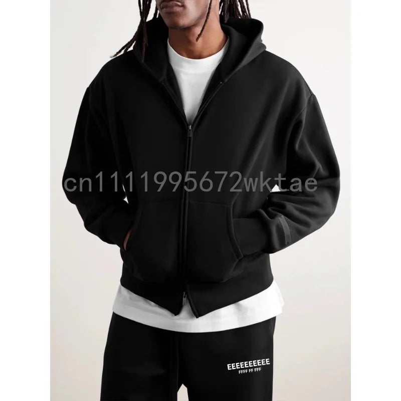 FW25 ALWAYS ON Zipper Hoodies Suit Luxury Design Back Silicone Letter Hoodie Jogging Set Cotton Couple Zipper Hoodie Tracksuit