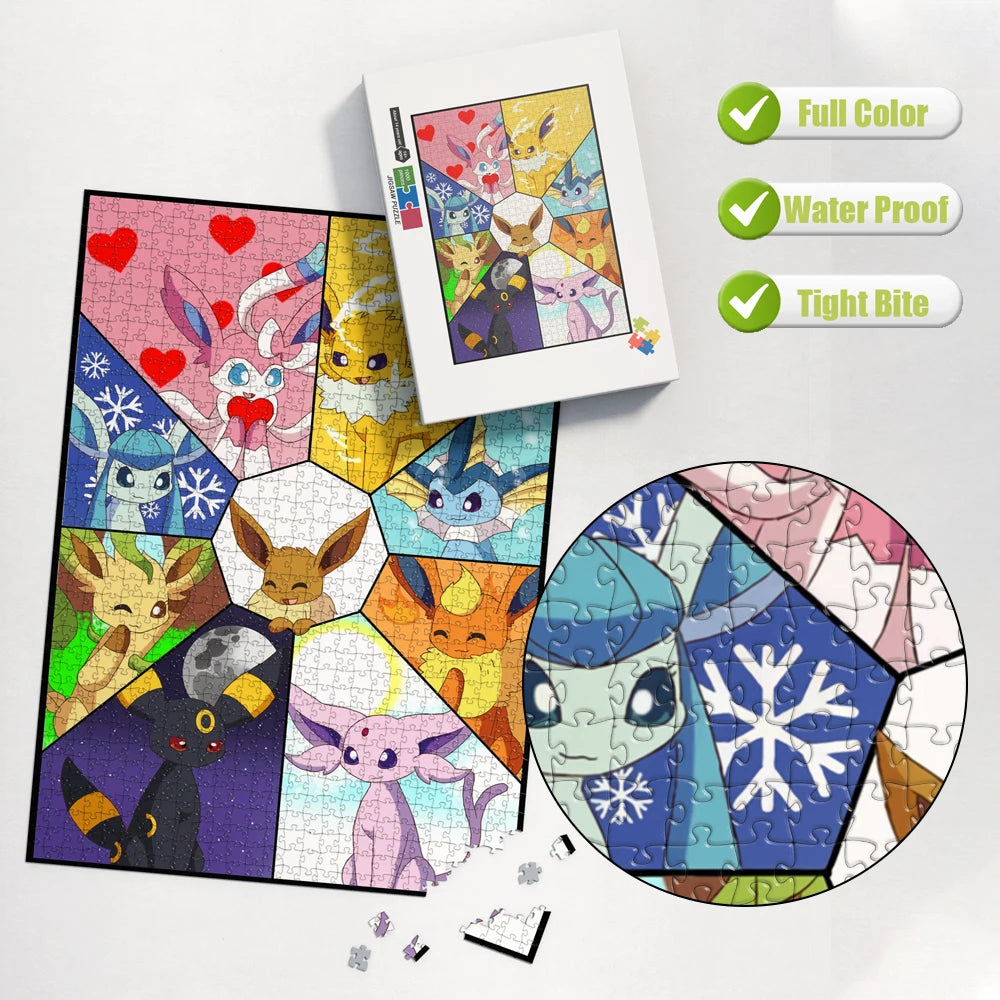 Pokemon 1000 Pieces Puzzle Jigsaw Puzzles for Adults Kids Educational Toys Brain Teaser Montessori Board Games Family Fun Gift