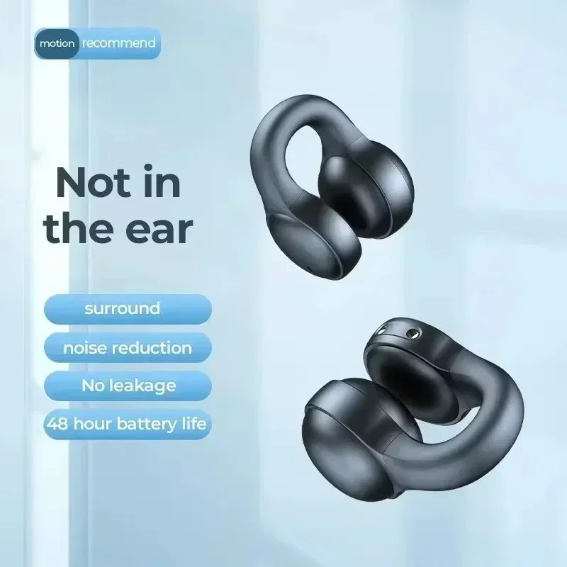 TWS Wireless Bone Conduction Headphones Bluetooth Earphones Waterproof Sports Earbuds Earring Ear Hook With Mic Headset