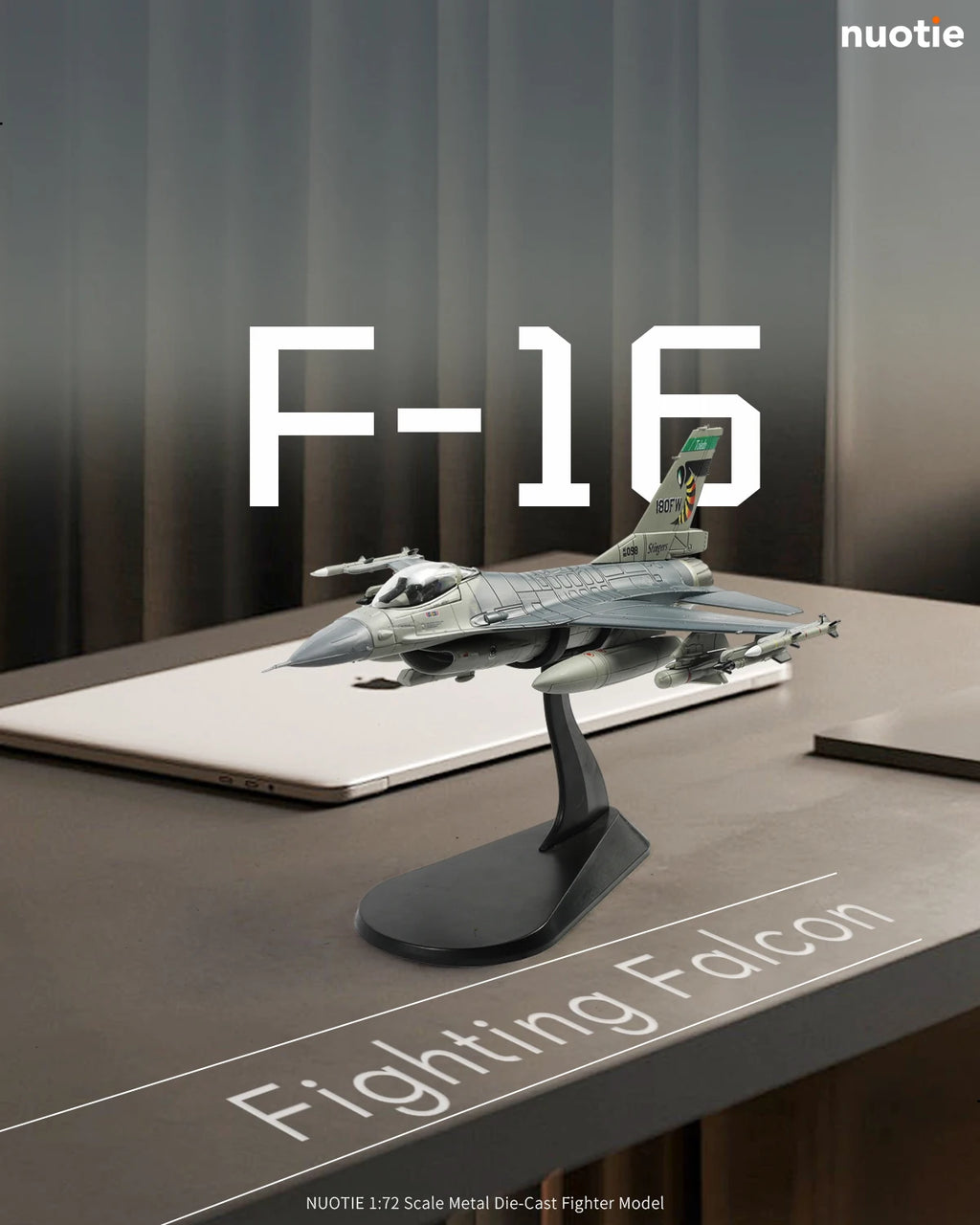 NUOTIE 1/72 F-16 Stinger Aggressor Diecast Jet with Removable Gear Military Model for Aviation Fans