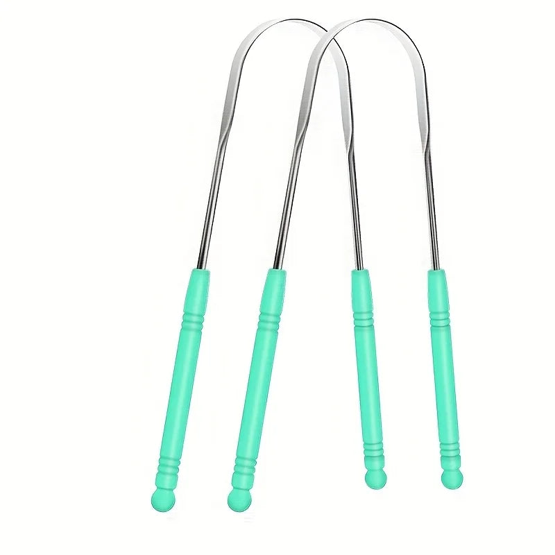 Stainless Steel Tongue Scraper U-Shaped Dental Cleaner for Bacteria/Plaque Removal with Multi-Style Options for All Users