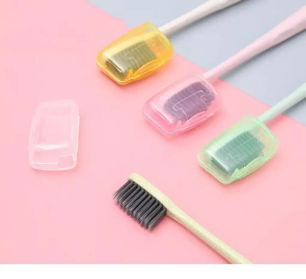 5pcs Portable Toothbrush Head Cover Travel Dustproof Protector Cap for Outdoor Camping Business Trip Bathroom Accessories