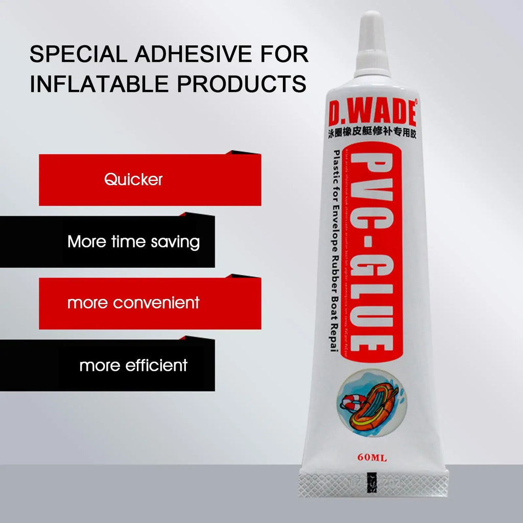 60ml PVC Adhesive Inflatable Boat Repair Glue Waterproof PVC Inflatable Glue for PVC Boats Air Mattress Inflatable Toys Repair