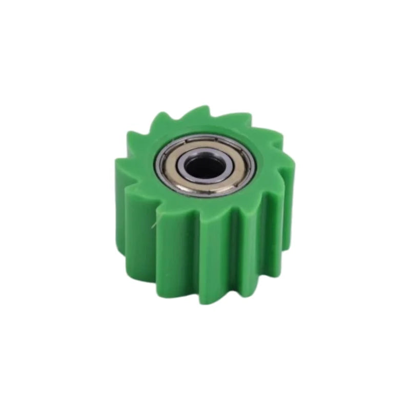 Durable green 8mm off-road motorcycle chain guide wheel, wear-resistant guide accessory part
