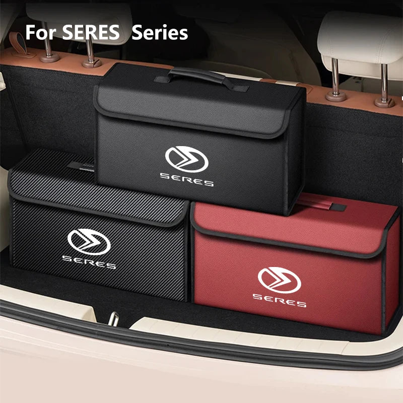 Car Trunk Storage Box Organizer Stowing Tidying Container Bag Leather For SERES 7 SERES 5 SERES 8 9 2025 M7 M5 Accessories