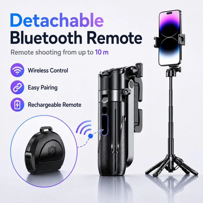 P15 Mini Bluetooth Selfie Stick Tripod Universal Phone Holder Portable Extendable Travel Handheld Stand for Live Vlog