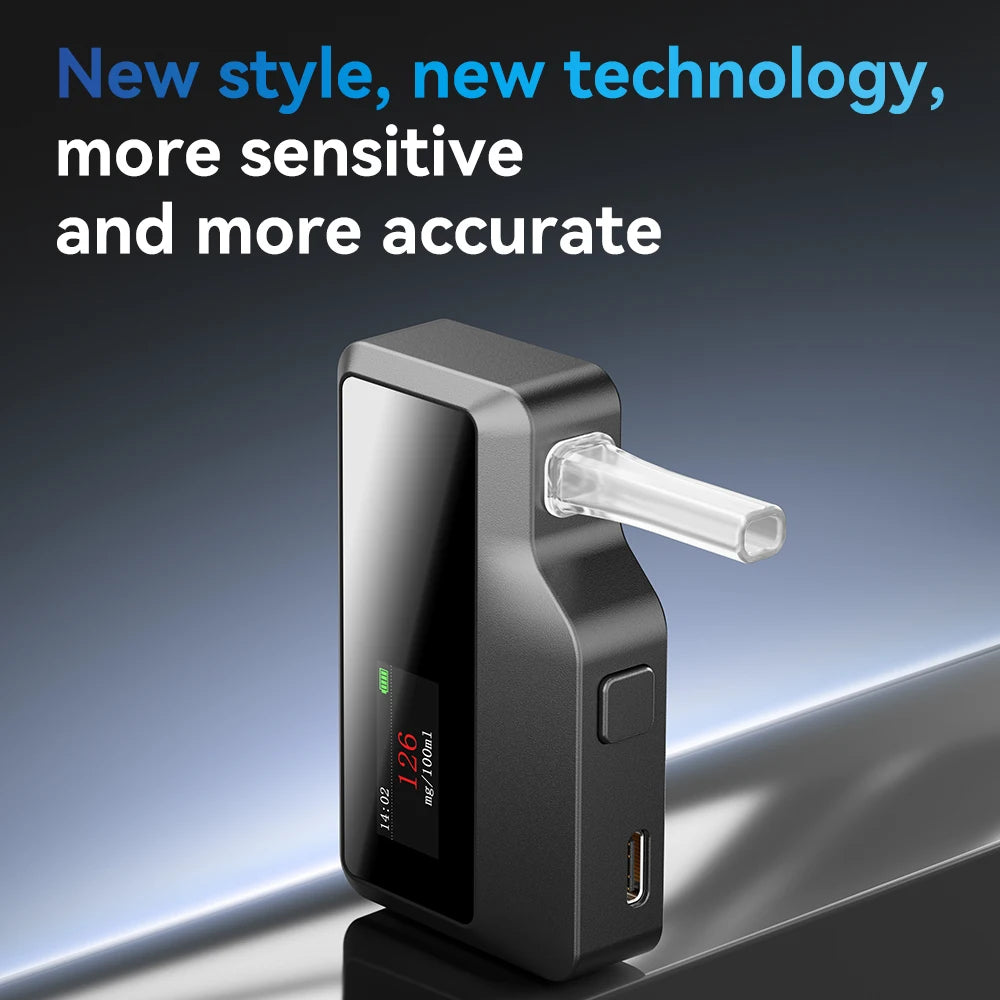 Newest Design Breathalyzer Alcohol Tester HM05, Personal Breath Alcohol Detector, Portable Digital  Electrochemical Sensor