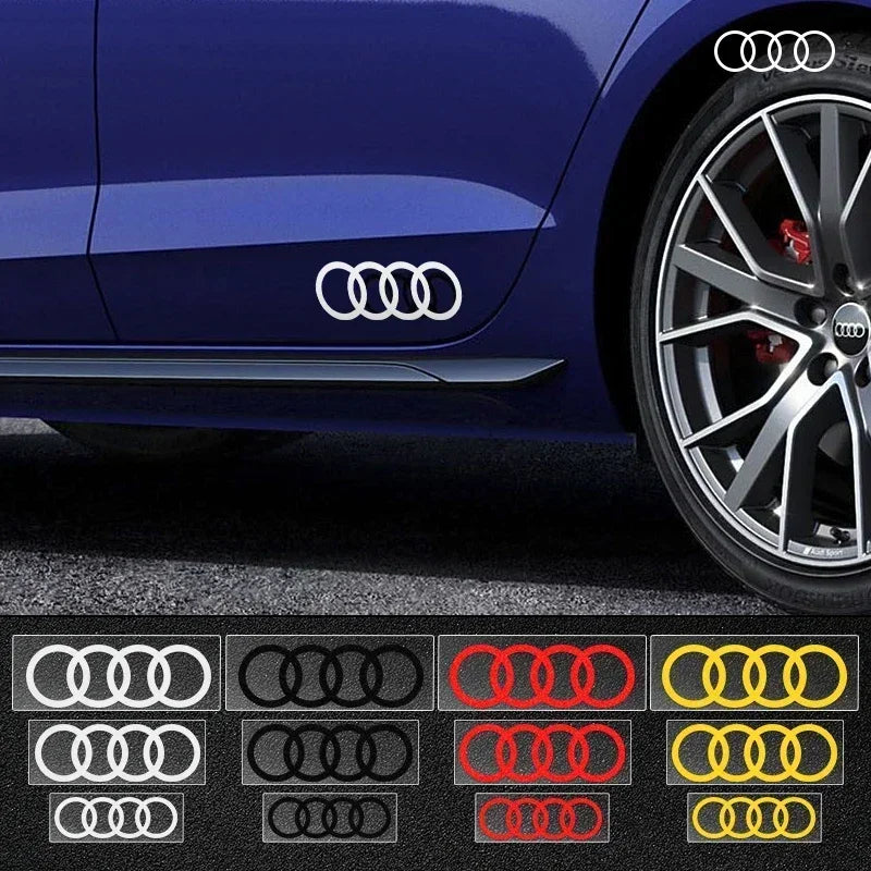 4-ring badge car stickers for A3 A4 B8 8P 8V B6 A5 A6 C7 Q5 B9 B7 C6 A1 Q7 Q3 TT car window trunk decoration stickers