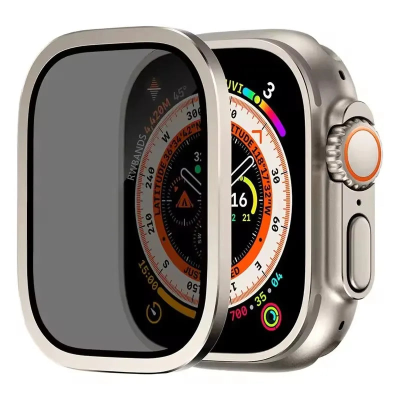 Aluminium Alloy Case+Tempered Glass for Apple Watch Ultra 3 2 1 Anti-Scratch Screen Protector for iWatch Ultra 2 49mm Cover Film