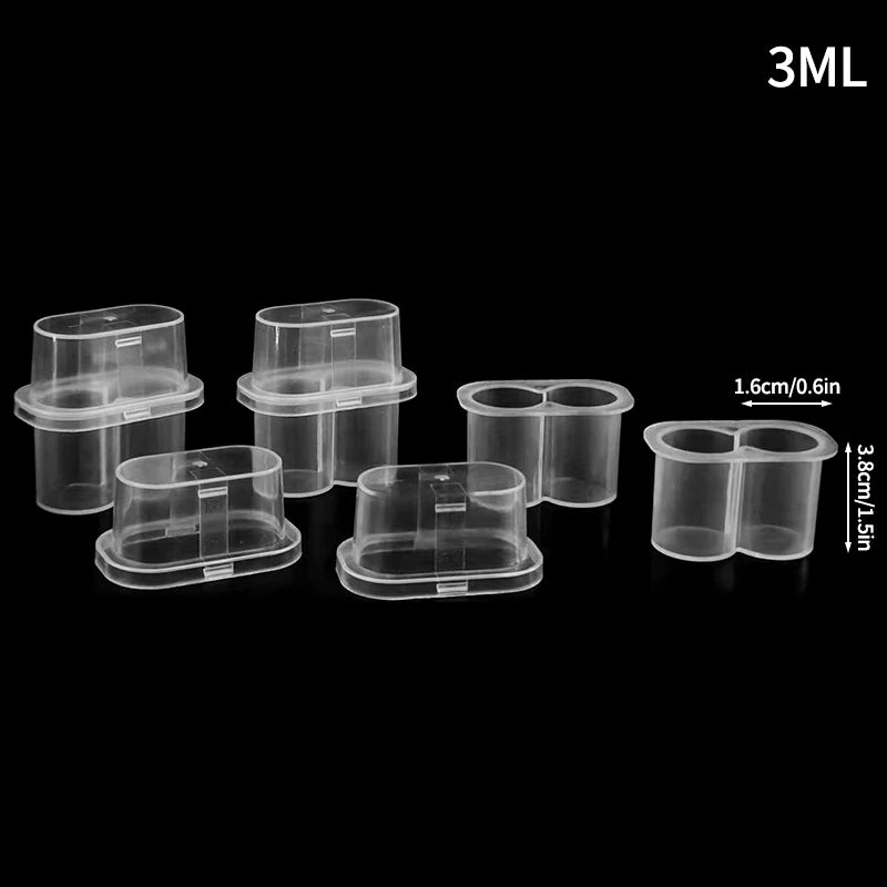 3ML 2Slot Peptide Storage Case Clear Vial Peptide Storage Boxes Transparent Refrigerator Stackable Freezer Tube Bottles