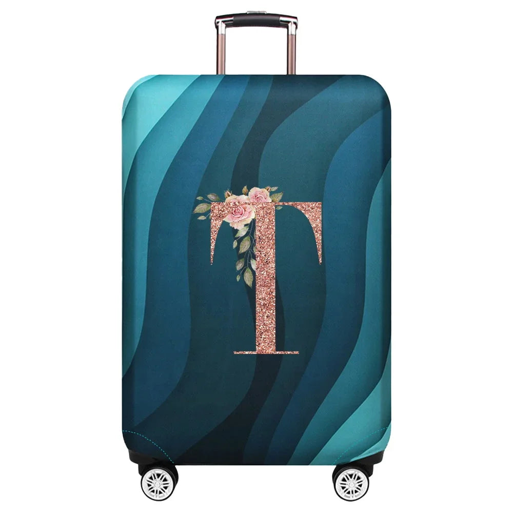 Luggage Covers 18-32inch Protector Travel Luggage Suitcase Protective Cover Stretch Dust Covers Print Rose Gold Letter Series
