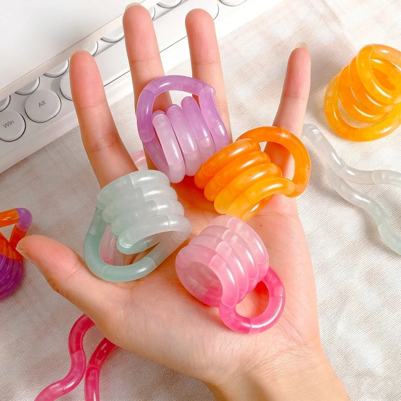 New silicone temperature changing twisting and finger decompression toy pinch pressure plate play gradient color focus training