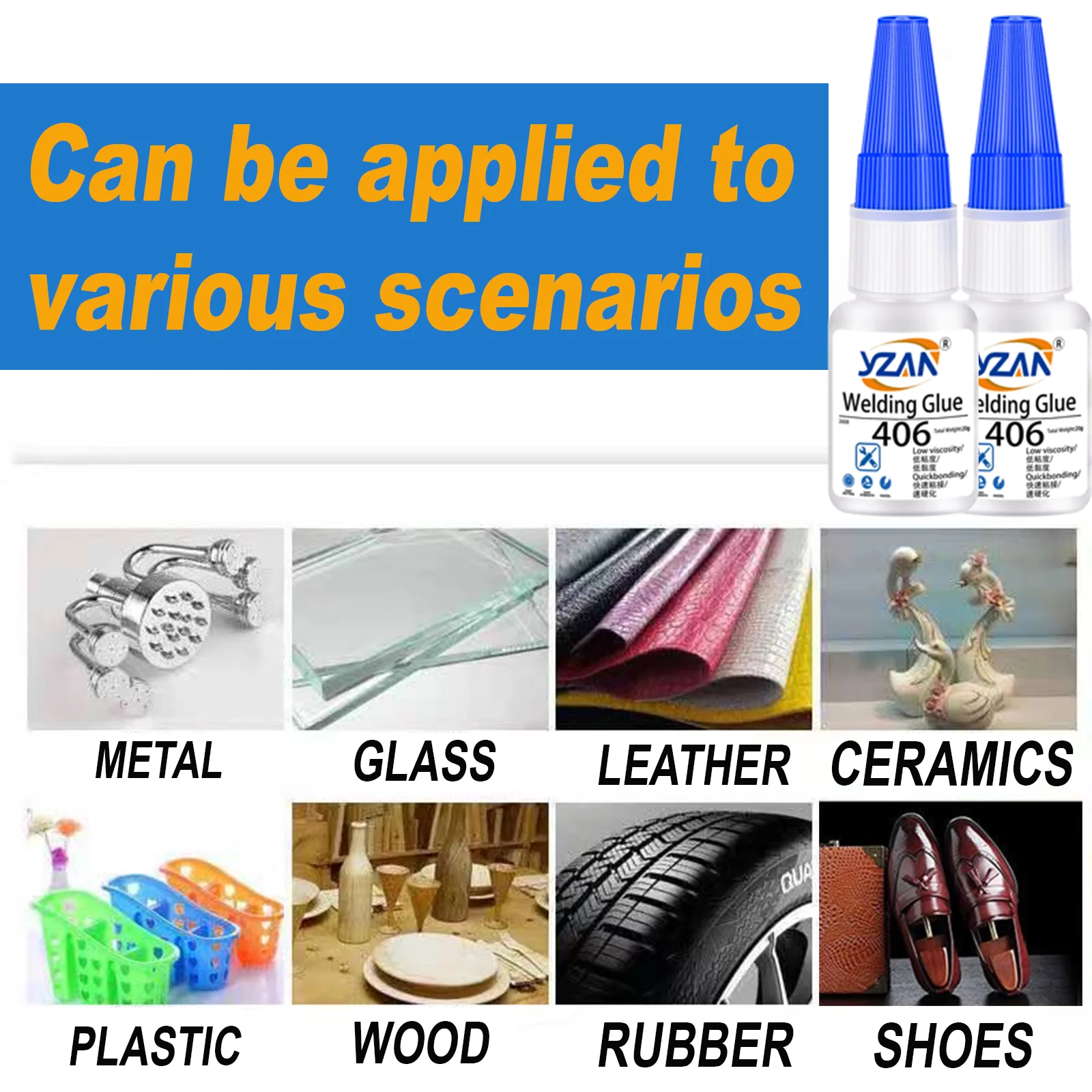 SuperGlue super strong adhesive, suitable for instant transparent adhesive of plastics, metals, wood, crafts, glass and ceramics