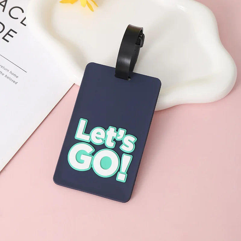 Silicone Letter Cute Luggage Tag Travel Luggage Tags Name Address Lable Suitcase Tag Travel Bags Holiday Travel Accessories
