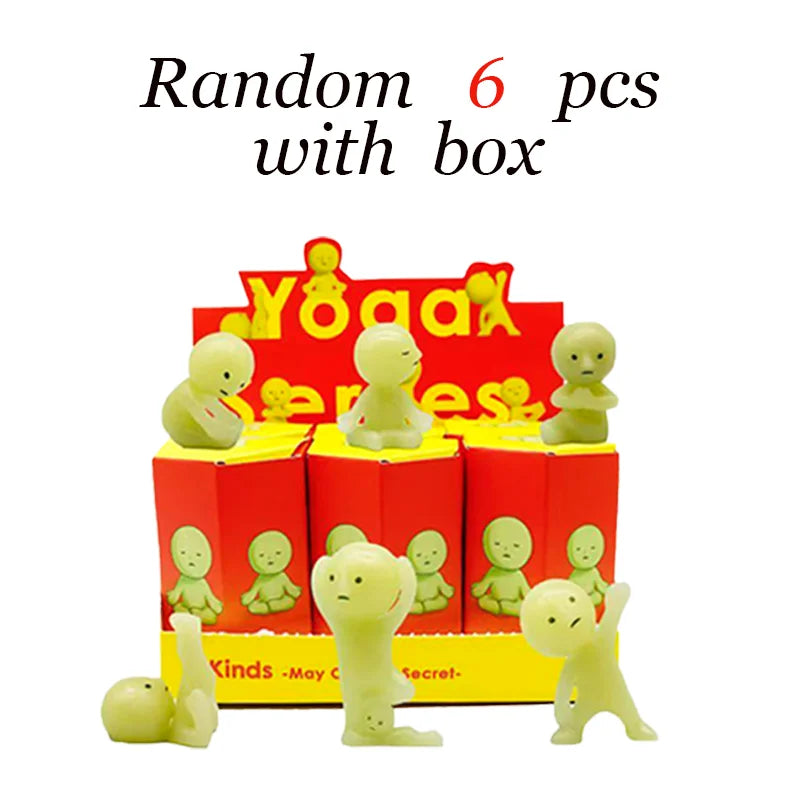 4 Multiple Series Noctilucent Green Doll Blind Mystery Box Action Figures Decoration Desktop Model Toy For Gift Surprise