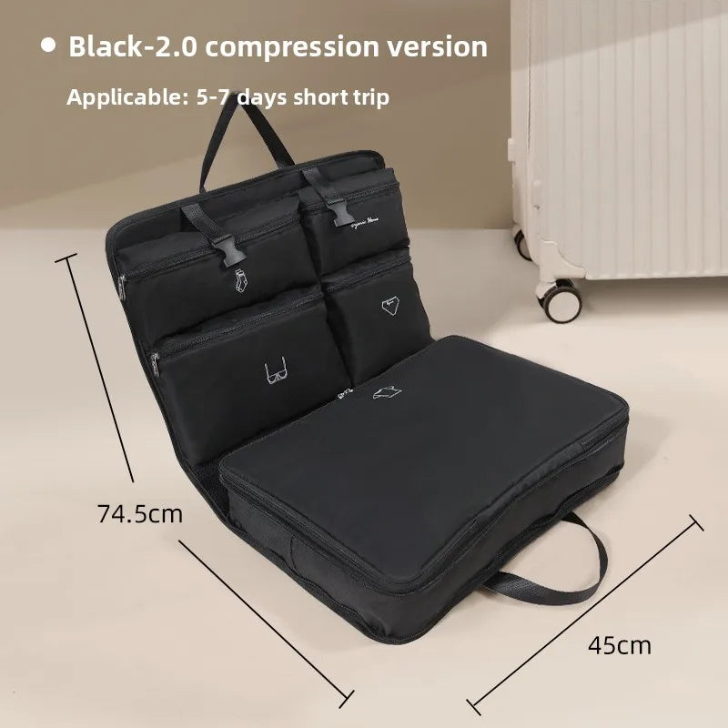 Travel Organizer Bag Set,Portable Large Capacity Foldable Storage Bag for Business TripLuggage Suitcase Clothe Closet Wall Mount