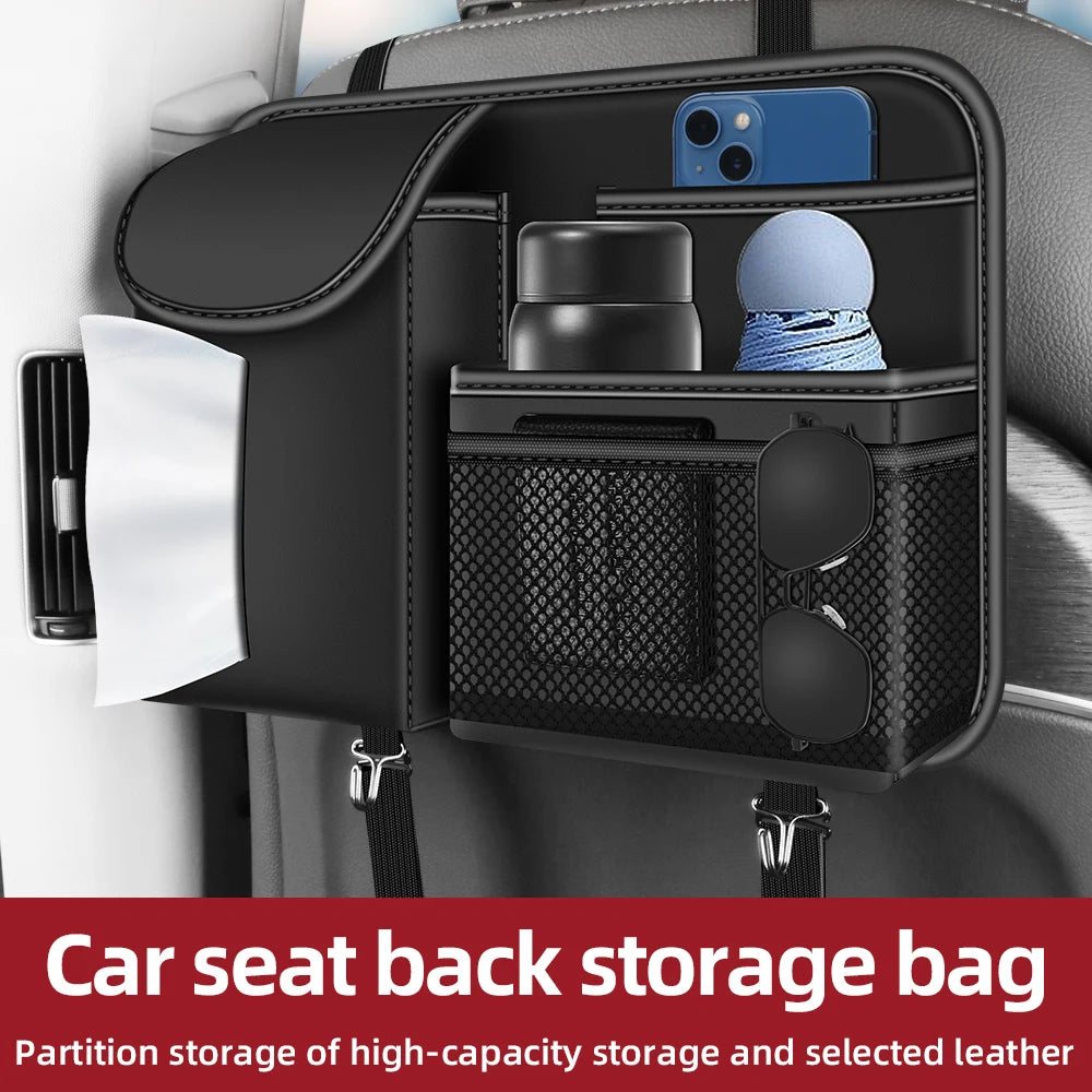 2025 New Car Seat Back Storage Organizer Bag Universal Multifunction Storage Box Stowing Tidying Pocket Auto Styling Nappa