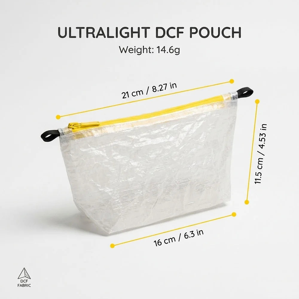 14.6g Outdoor DCF Pouch Passport Key Ultralight Toiletry Sack Bag Zipper Hiking Camping Gear Organizer Storage Bag