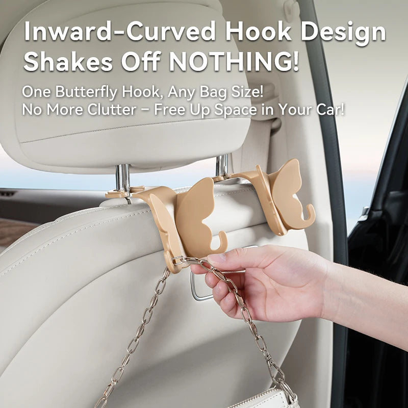 Multi-Functional Butterfly Knot Car Seatback Hook Hidden Car Interior Seat Hook for Vehicle Items Hanging
