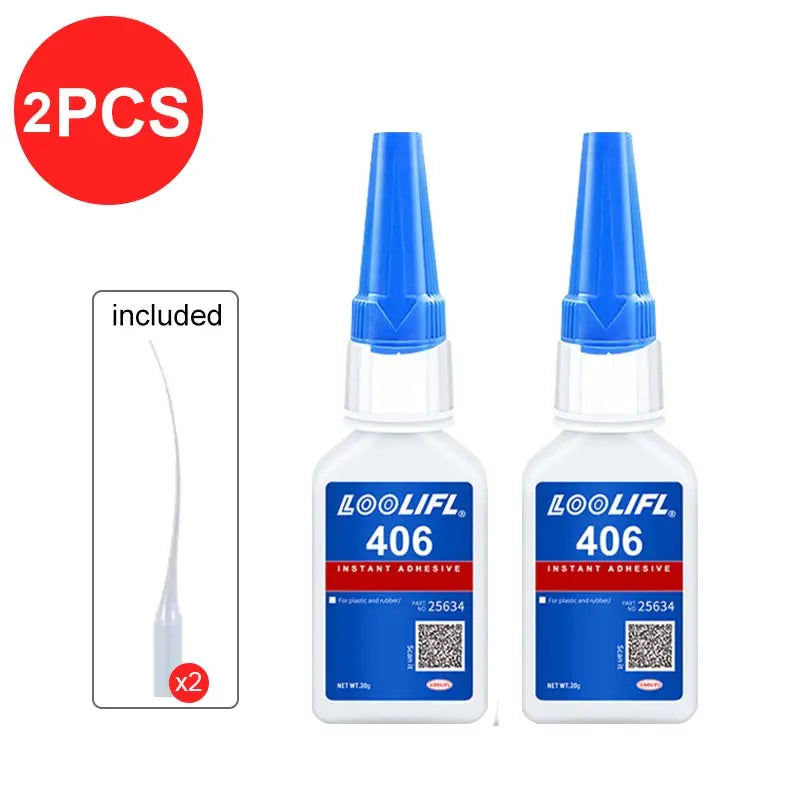 1-3pcs 406 Super Glue 20g Instant Quick-drying Cyanoacrylate Adhesive Leather Rubber Wood Metal Strong Bond Liquid Glue DIY Tool