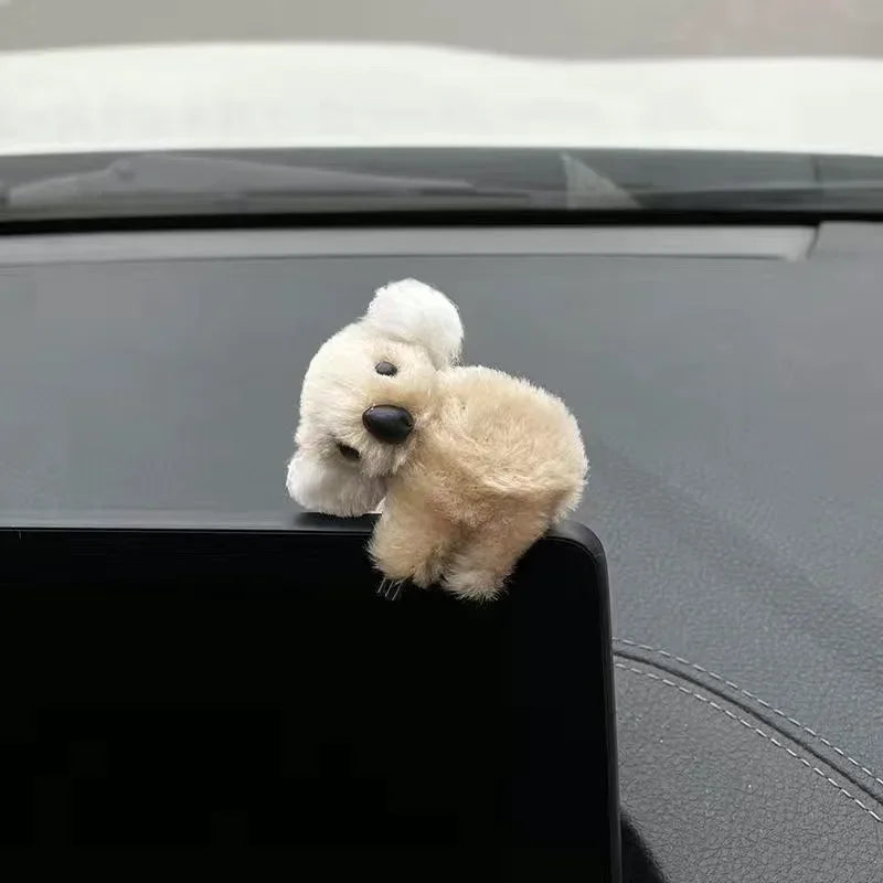 Motorcycle Plush Cute Koala Car Interior Decoration Auto Rearview Mirror Control Screen Decoration Sun Visor Card Clip Gift