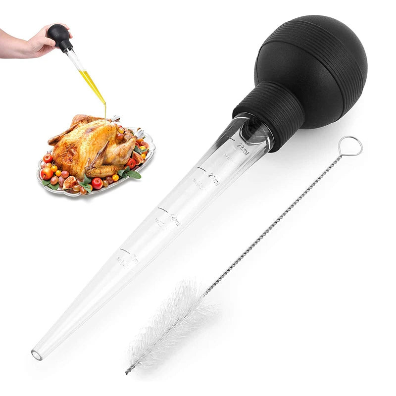 Cooking Kitchen Chicken Turkey Poultry BBQ Food Flavour Baster Syringe Tube Pump Cooking Turkey Meat BBQ Food Accessories