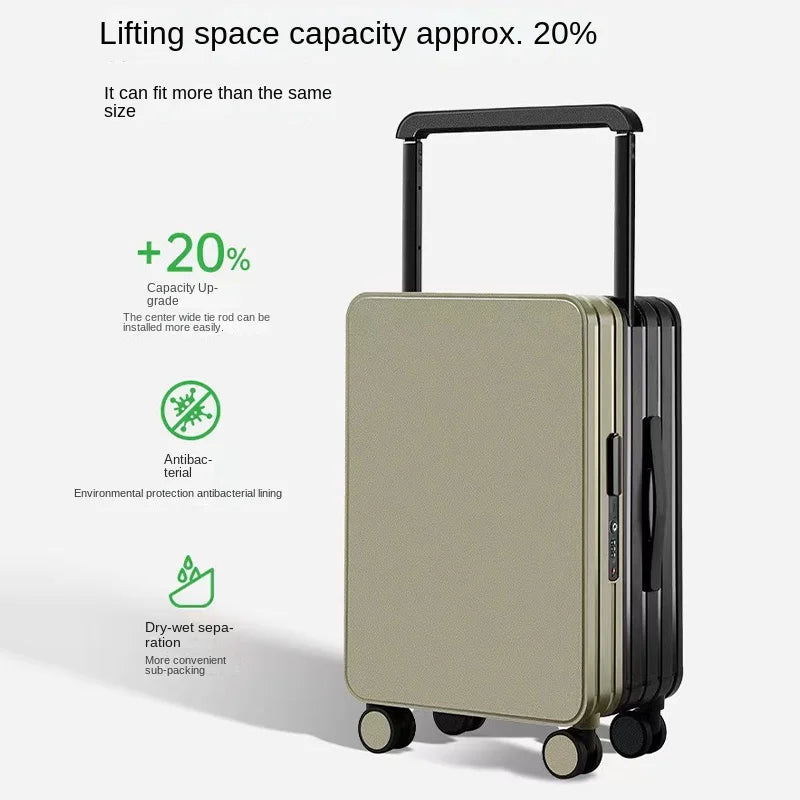 Wide-Handle Luggage Suitcase for Women and Men 20-26 inch Travel Suitcase Cabin Bag Large Capacity Luggage with Smooth Wheels